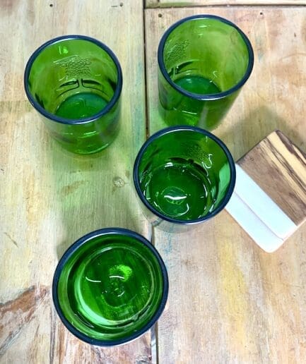 Green tanqueray gin tumblers