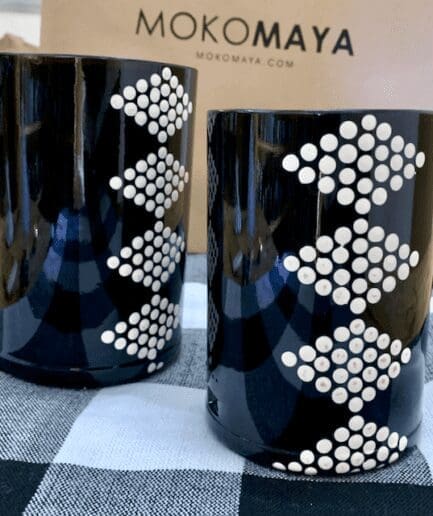 Hendricks gin black and white glass vase/holder set