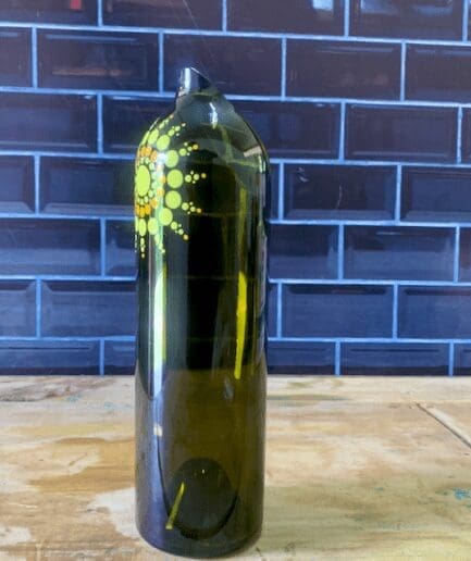 Bamboo Green + Cadmium glass carafe