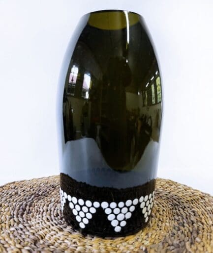 Amber and white Geo Flower Vase