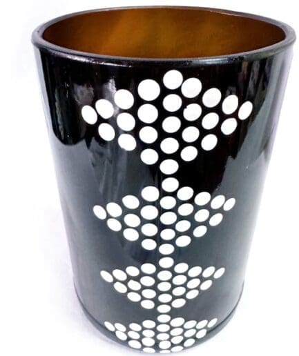 Hendricks Flower vase with white geo print