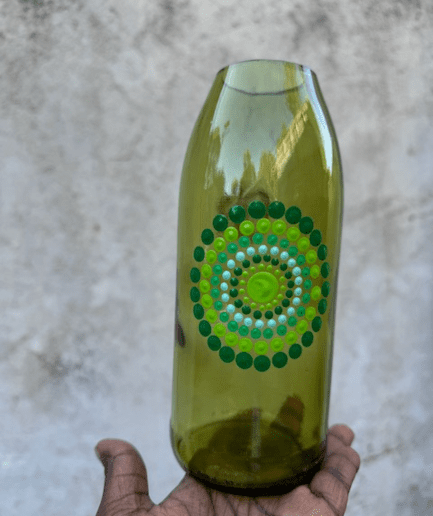 Green Flower vase with green flower