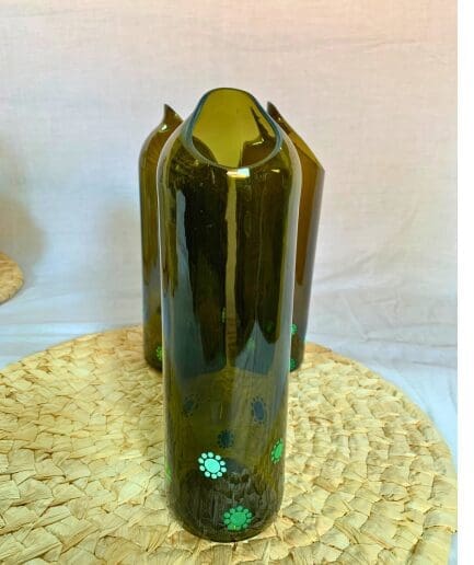 Green Caraffe with Various Green Shades Dots
